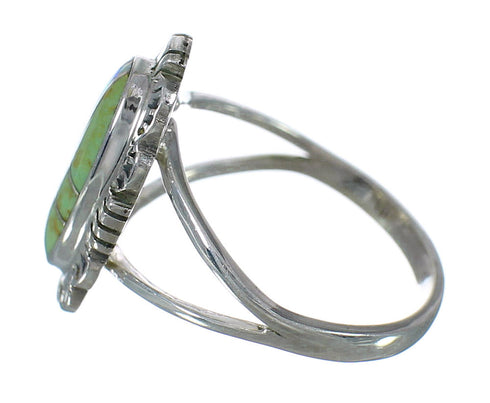 Southwest Genuine Sterling Silver Opal And Turquoise Inlay Ring Size 6-1/4 WX70458